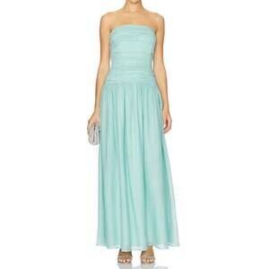 NEW LINE AND DOT delia strapless maxi dress in teal